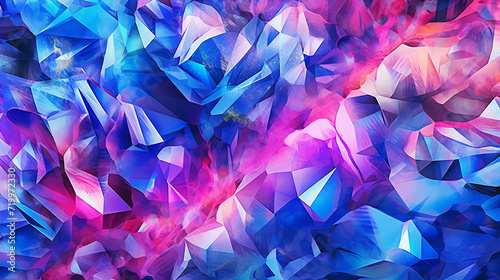 abstract crystal background iridescent text . 3D render 