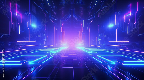  abstract futuristic ultraviolet background. 3D render