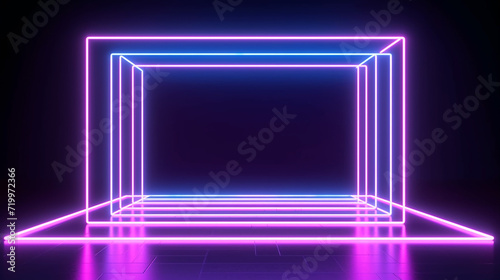  abstract minimal geometric glowing background . 3D render