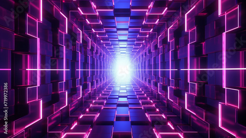 abstract tunnel background futuristic . 3D render 
