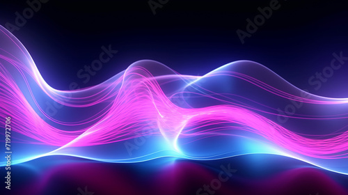  pink blue wavy neon lines electronic music 