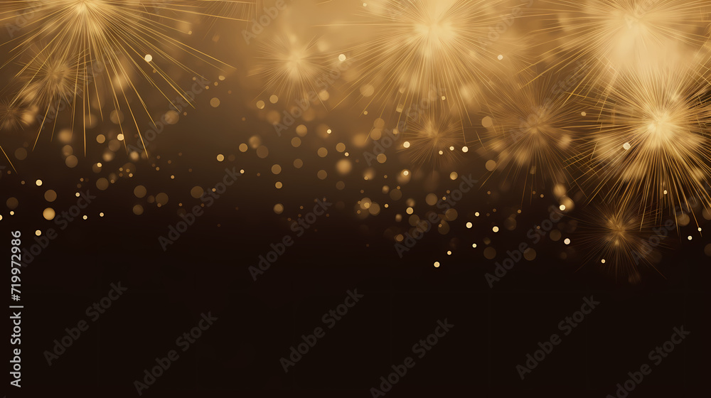 Fototapeta premium Happy New Year, burning fireworks with bokeh light background