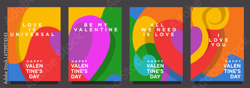 abstract love heart shape vector template. set of valentines day editable banner or print vector illustration  