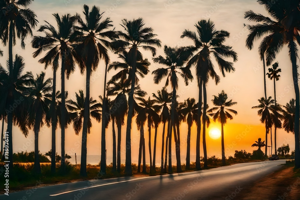 Obraz premium sunset at the beach