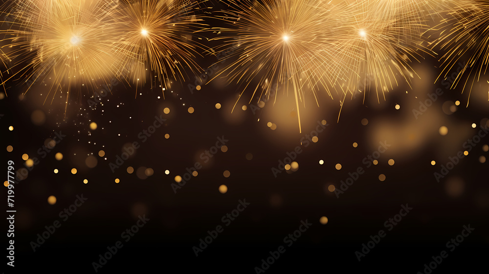 Fototapeta premium Beautiful creative holiday background. Fireworks and sparkles