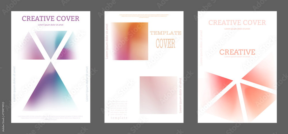 The cover is with a gradient. A colorful template for a brochure, poster, banner and print. Vector background for printing.