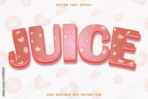 Juice realistic 3d text effect realistic text eps editable text