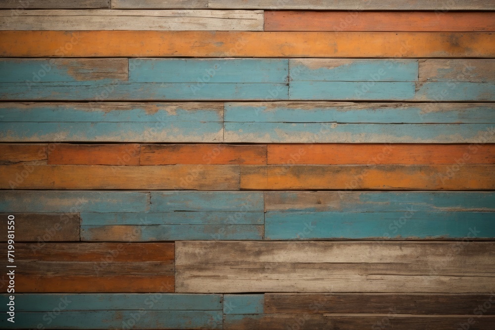 Naklejka premium Beauty of Weathered Wood, Unveiling the Aged Patina That Whispers Tales of Resilience, Elegance, and the Captivating Dance Between Nature and the Elements