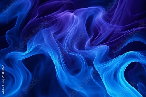 Glowing Blue Abstract Waves. Elegant Neon Design