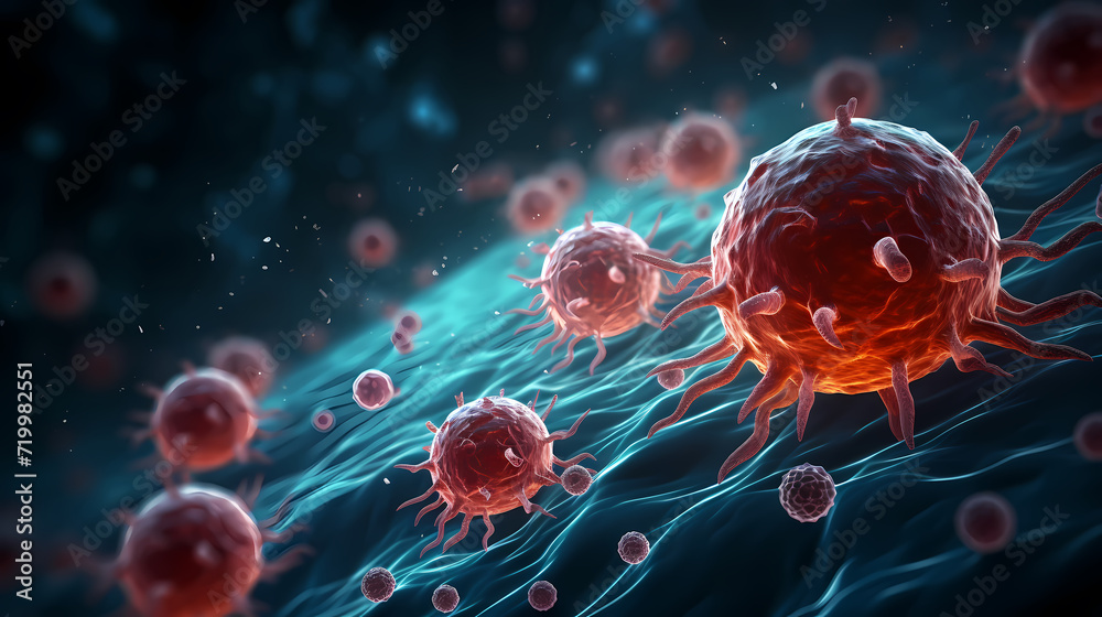 Virus cells abstract science concept, medical research background Virus cells abstract science concept, medical research background