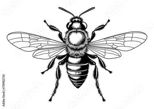 Honey Bee Scientific Sketch High Quality Vector Illustration isolated on transparent Background © Rubel