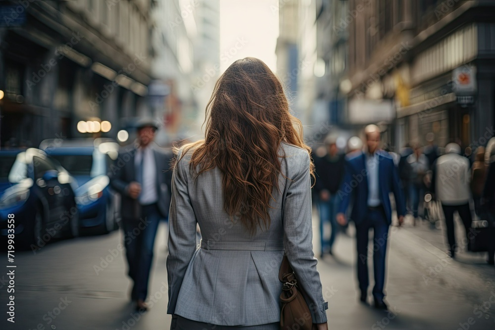 businesswoman walking on the street