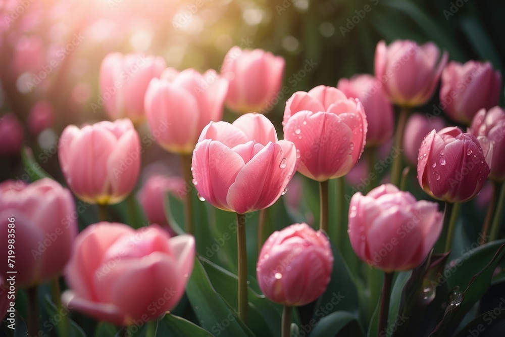 Solitary Pink Tulip in Soft Focus, Radiating Tranquility and Floral Beauty Solitary Pink Tulip in Soft Focus, Radiating Tranquility and Floral Beauty