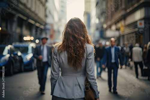 businesswoman walking on the street