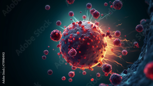 Virus cells abstract science concept, medical research background