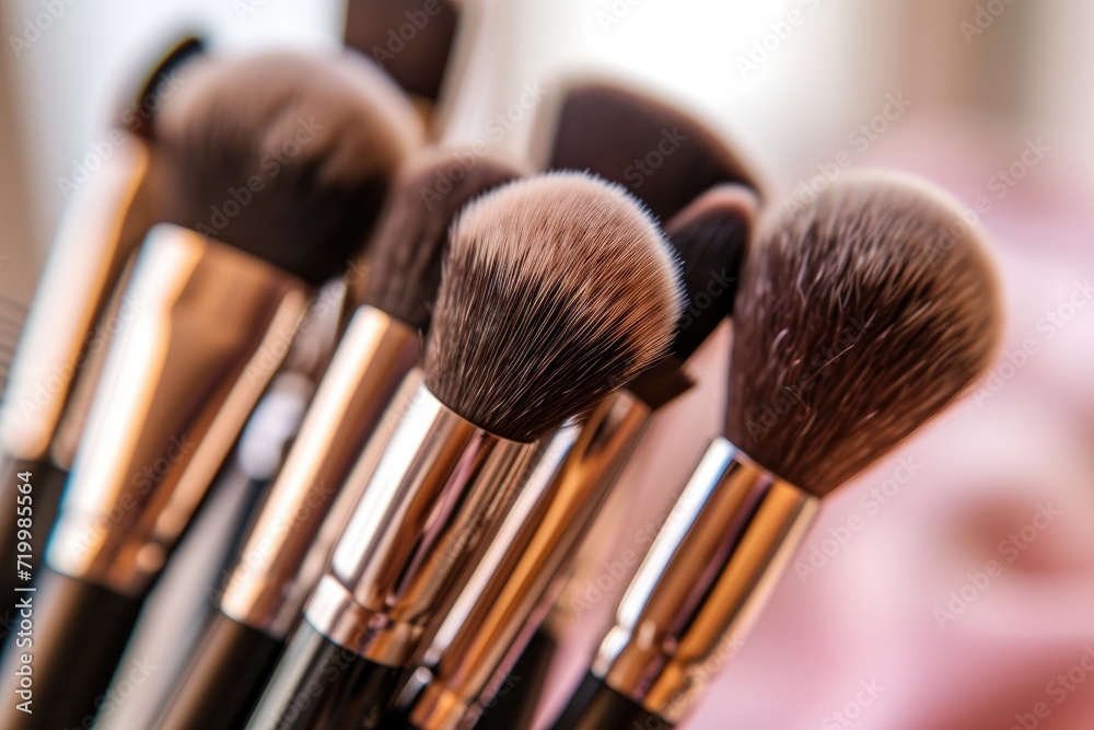 Set of soft makeup brushes. Set of soft makeup brushes.