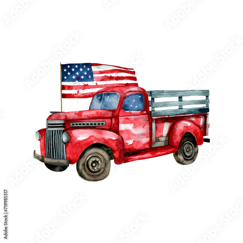 Fourth of July Independence Day Watercolor clipart