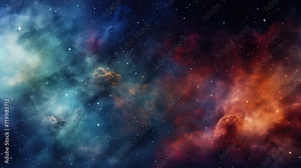 Cosmic Elements in Abstract Nebula Space Background