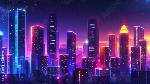 abstract background with night view of city generated by AI tool
