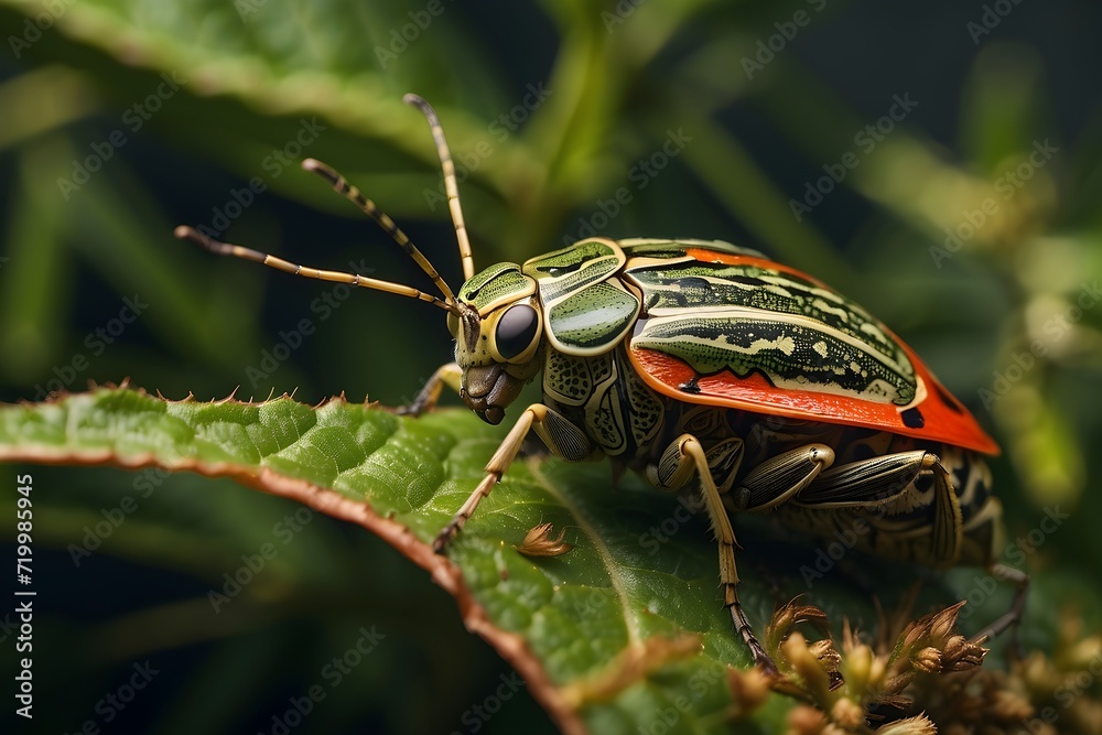 green shield bug on a leaf close up macro photography green shield bug on a leaf close up macro photography
