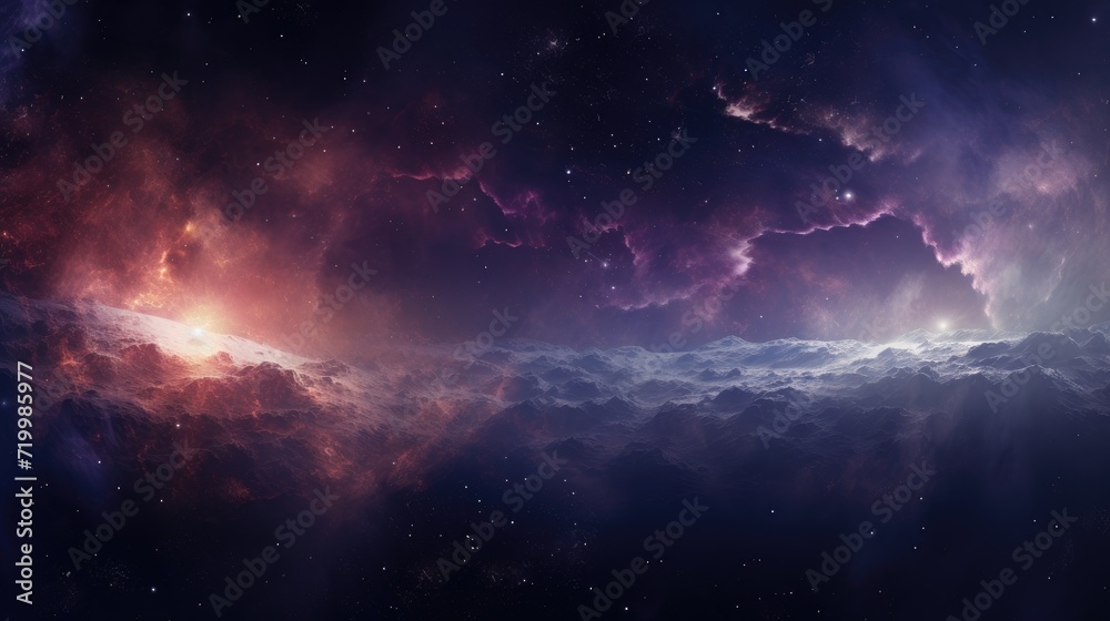 Cosmic Elements in Abstract Nebula Space Background