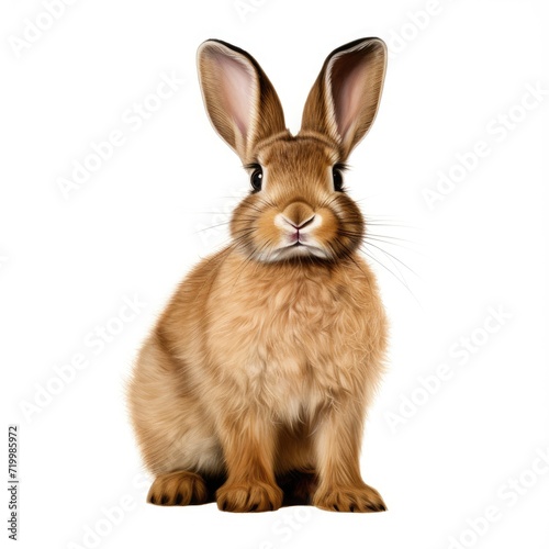 An image of a rabbit, clearly set against a crisp white backdrop, Ai Generated