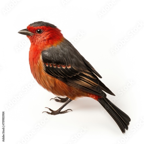 An image displaying a bird, distinct and clear against a white backdrop, Ai Generated © Crazy Juke