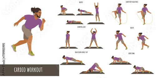 Healthy man doing cardio workout