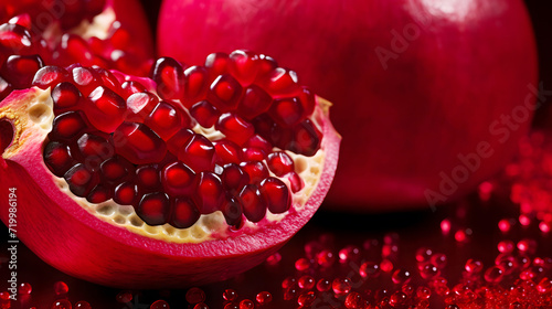Pomegranate fruit closeup background