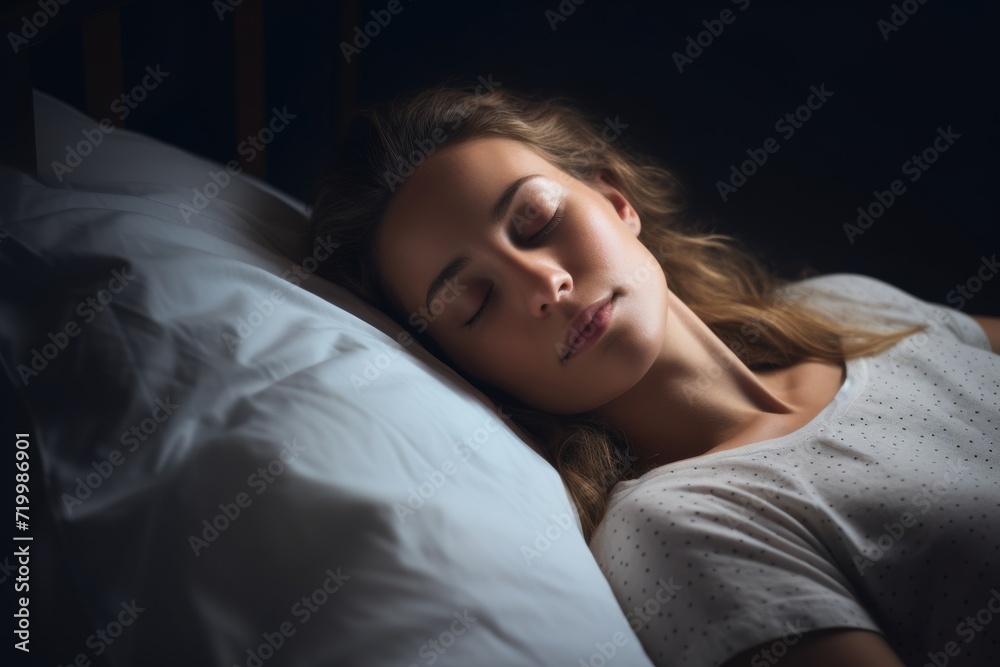 Young woman sleeping peacefully at night Young woman sleeping peacefully at night