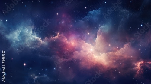 Cosmic Elements in Abstract Nebula Space Background