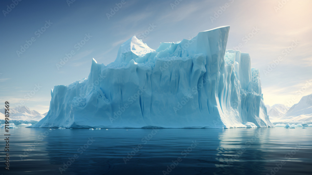A huge white iceberg