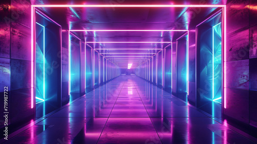 Abstract background of futuristic corridor