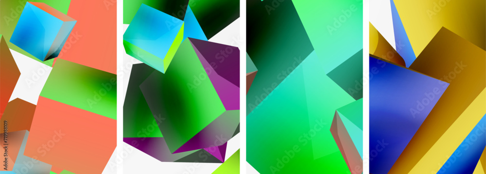 Flying 3d shapes, cubes and other geometric elements background design for wallpaper, business card, cover, poster, banner, brochure, header, website Flying 3d shapes, cubes and other geometric elements background design for wallpaper, business card, cover, poster, banner, brochure, header, website