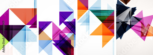 Triangle poster set for wallpaper, business card, cover, poster, banner, brochure, header, website
