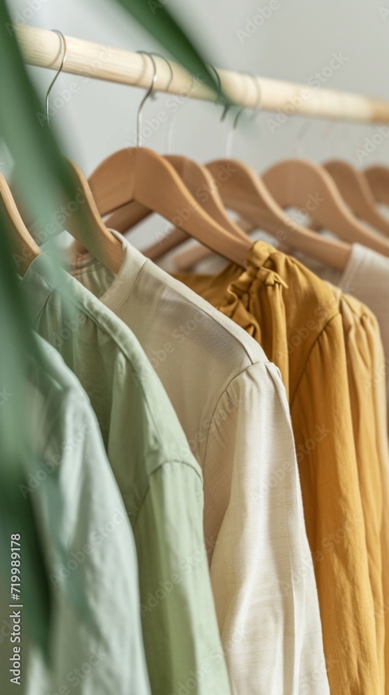 A lineup of eco-friendly fashion items, emphasizing sustainability through organic fabrics and recyclable materials.