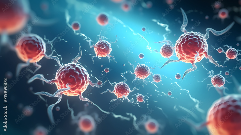Cell background, virus cells, medical research background Cell background, virus cells, medical research background