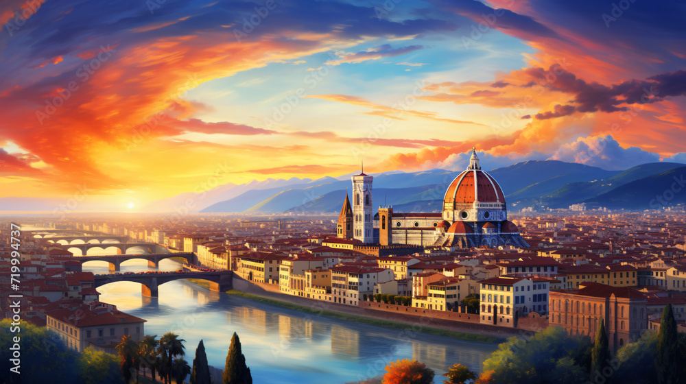 Florence sunset city skyline