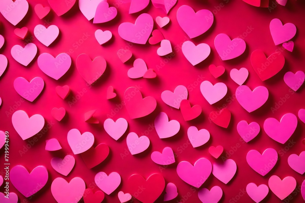 A beautifully captured HD photograph of a Valentine's Day holiday backdrop, featuring an enchanting arrangement of cute pink hearts. A beautifully captured HD photograph of a Valentine's Day holiday backdrop, featuring an enchanting arrangement of cute pink hearts.