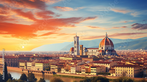 Florence sunset city skyline © Rimsha