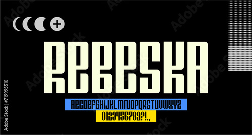 REBESKA FONT VECTOR DISPLAY UPPERCASE HIGH UNIQUE EXPERIMENTAL EDITABLE