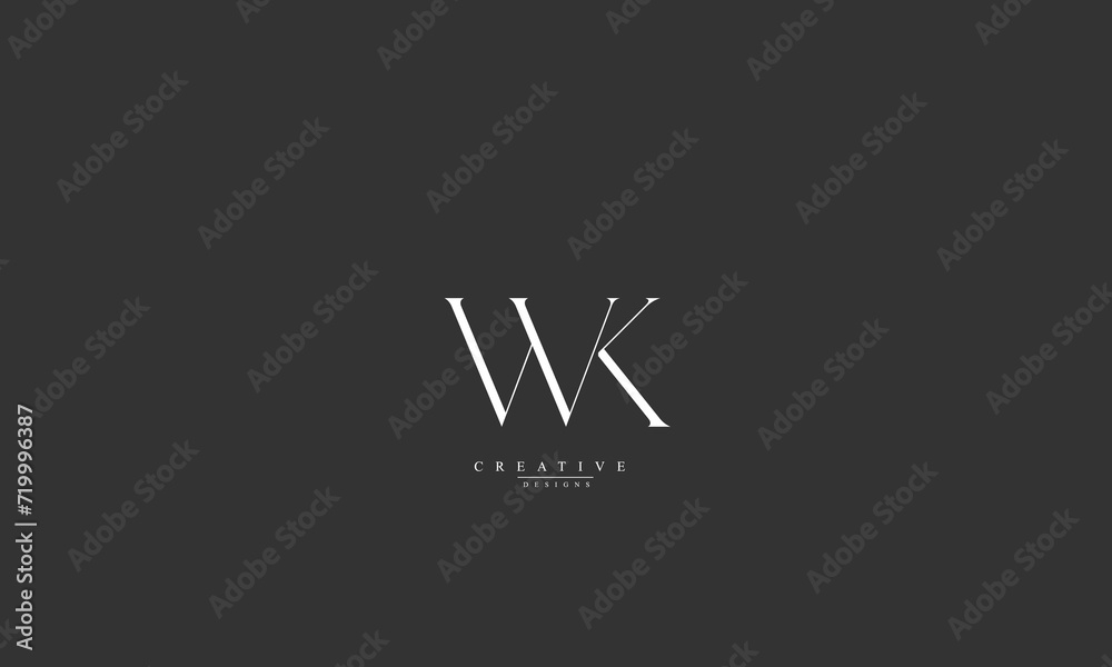 Alphabet letters Initials Monogram logo WK KW W K Alphabet letters Initials Monogram logo WK KW W K