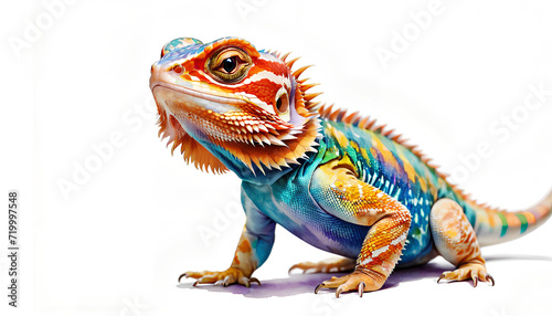 colorful watercolor bearded dragon © artmozai