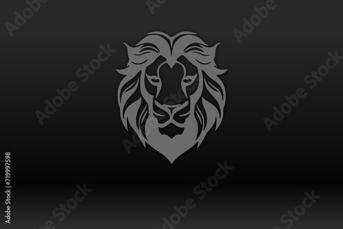 lion head mascot logo illustration.