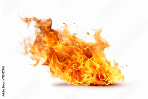 Fire is shown on white background with white background.