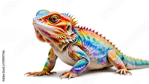 colorful watercolor bearded dragon © artmozai