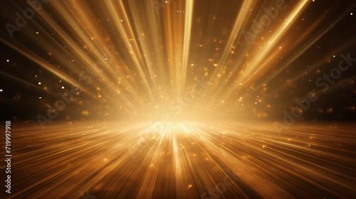 Gold lights rays scene background