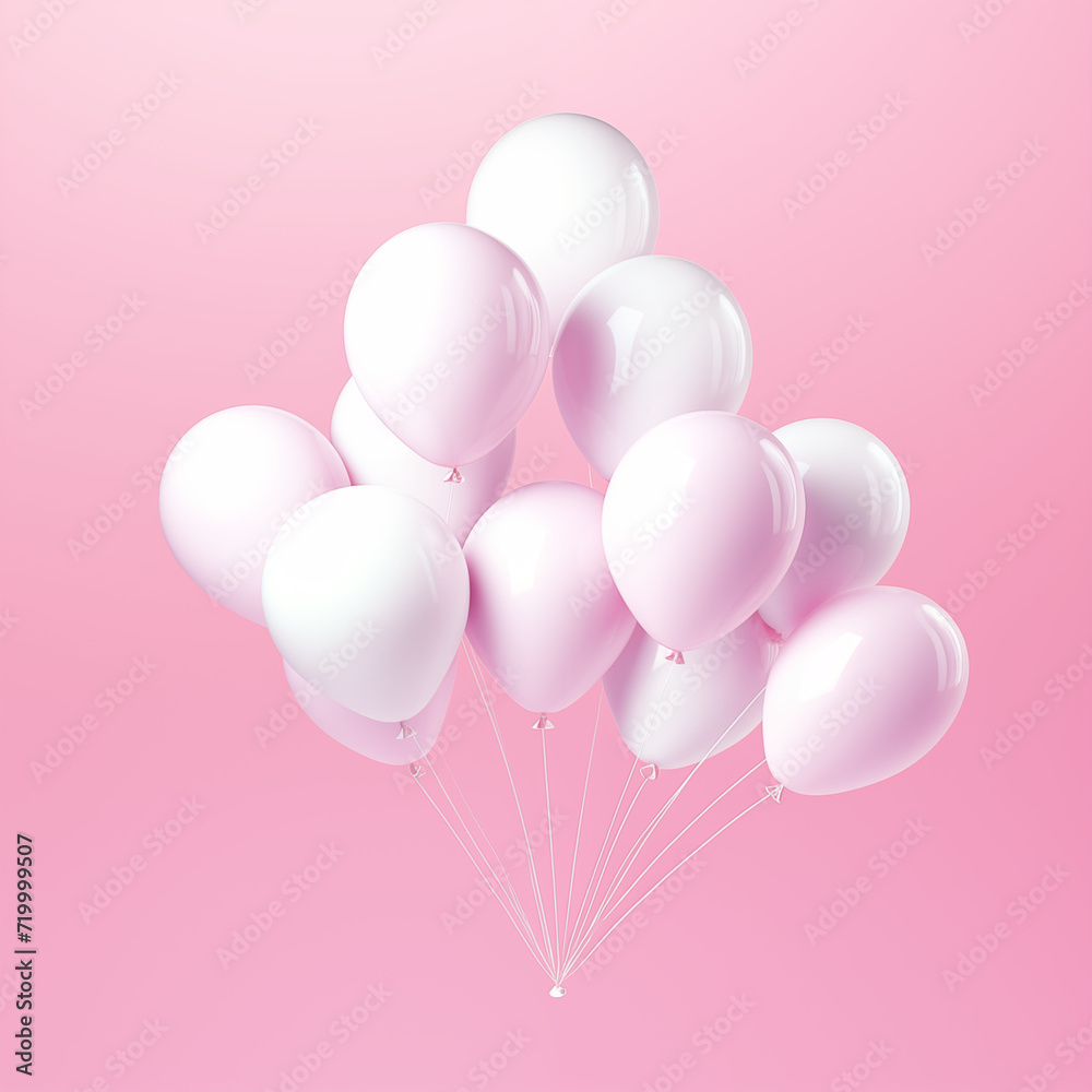 pink and white balloons at a party