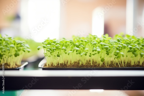 microgreens growing in a hydroponic system