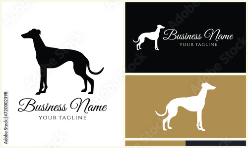 silhouette dog dachshund logo template